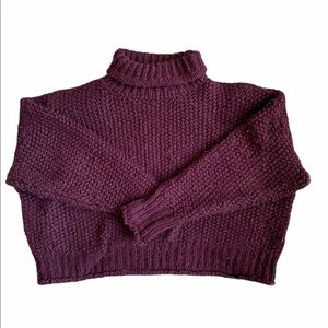 Burgundy forever 21 cropped sweater